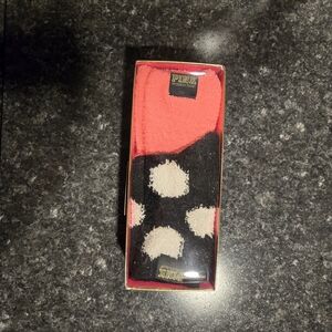 PINK Victoria's Secret PINK and Black Polka Dot Socks